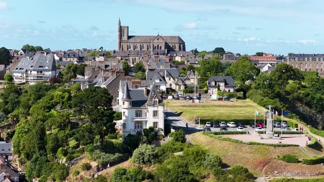 Cancale, located in the Ille-et-Vilaine department of the Brittany region in France, is a coastal town known for its oyster farms, scenic bay views and maritime heritage.