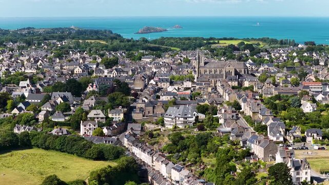 Cancale, located in the Ille-et-Vilaine department of the Brittany region in France, is a coastal town known for its oyster farms, scenic bay views and maritime heritage.