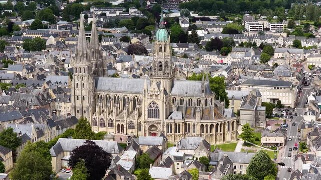 Bayeux, located in the Calvados department of the Normandy region in France, is a historic medieval town known for its famous tapestry, cathedral and well‑preserved old streets.