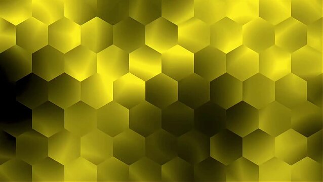 Hexagonal background video with yellow light