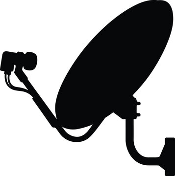 Satellite dish silhouette vector. Dish antenna vector icon