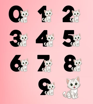 Counting Numbers With Cute Cat