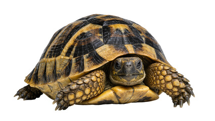 Obraz premium Detailed tortoise with patterned shell, isolated on transparent background