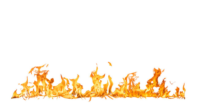 Bright orange fire flame row
