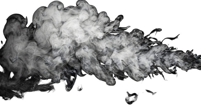 Black ink smoke cloud