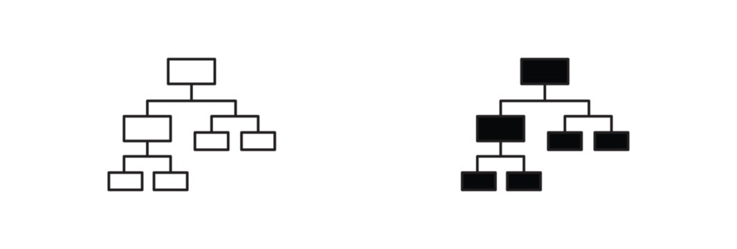 Flowchart diagram icon. decision tree and quest options symbol. 