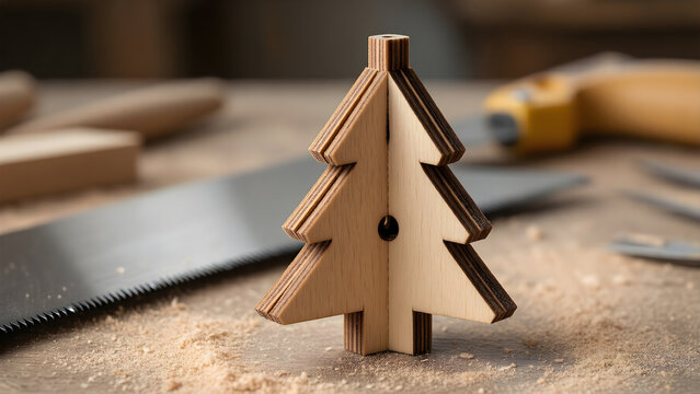 Layered Plywood Christmas Tree Ornament