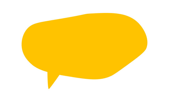 Bright yellow speech bubble graphic element for presentations and social media designs