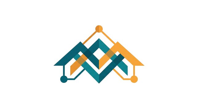 Modern smart home automation logo design with geometric house shape
