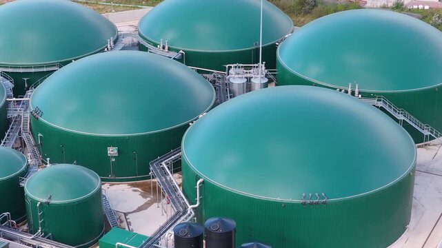 Green Storage Tanks at a Paper Mill