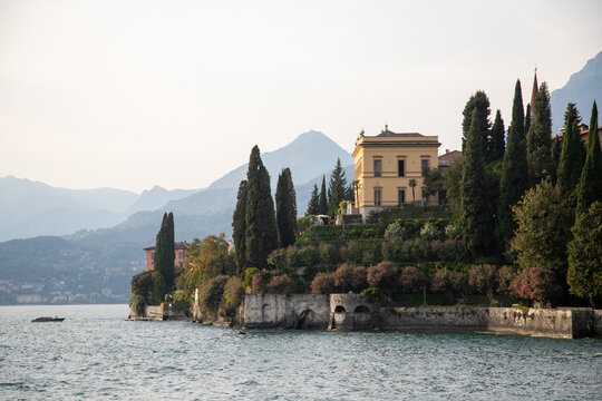 View of Villa Monastero in Varenna, Italy, Lake Como,