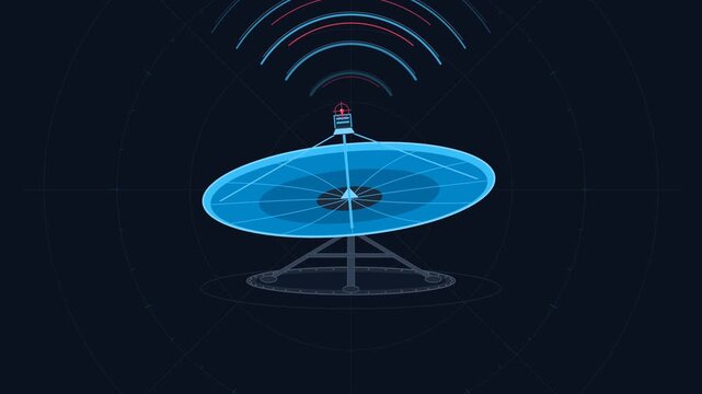 Satellite Ground Station Parabolic Dish Transceiver Telemetry Transmission 4k