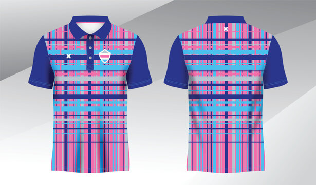 blue and pink background sublimation shirt for polo sport jersey template
