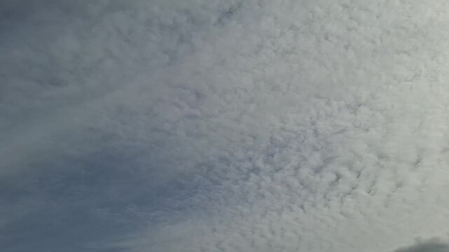 Close-up texture of fluffy cloud formation with soft granular pattern, muted gray‑white palette, organic undulating surface, atmospheric background, natural sky element, weather phenomenon concept.
