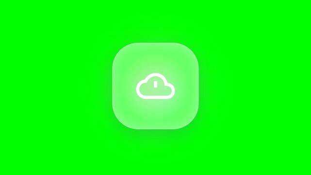 Cloud computing storage alert icons on green screen