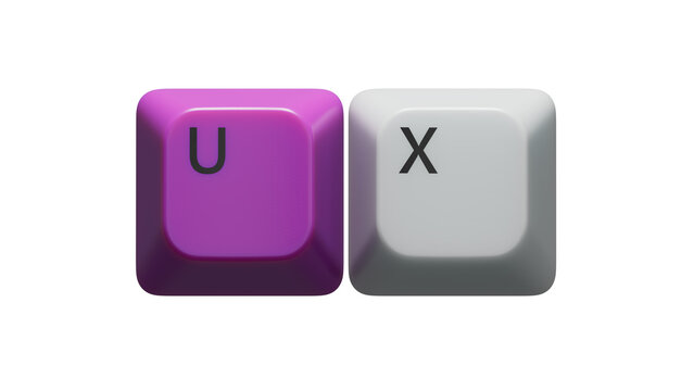 word ux with Computer keyboard keys.close up of Computer keyboard keys,Business Concept.Supports PNG files with transparent backgrounds.