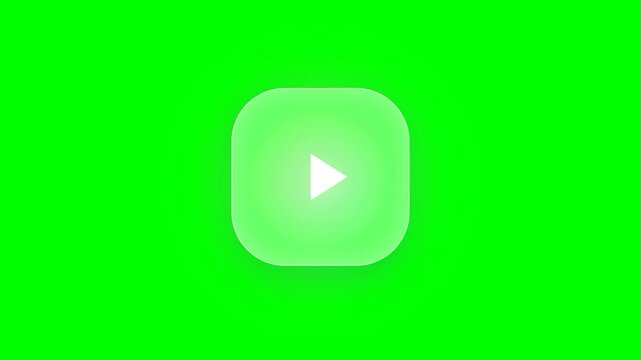 Video play button icons grid on bright green screen background