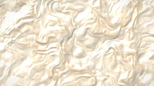 Abstract flowing liquid cream or milk texture with gentle ripples and soft light reflections, seamless motion background