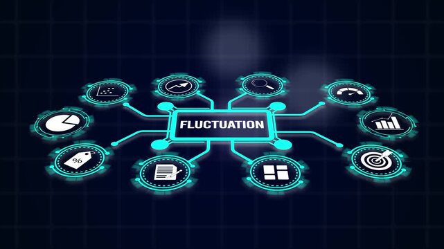 Stock Market Price Fluctuation Volatility Display Animation