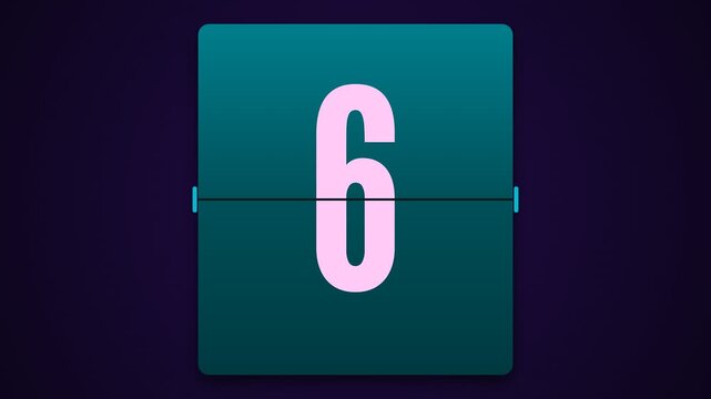 Flip clock countdown timer showing numbers 10, 5, and 0 in sequence against a dark background