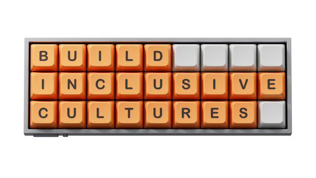 Build Inclusive Cultures symbol. Computer keyboard keys with words Build Inclusive Cultures.Business and Build Inclusive Cultures. Copy space.Supports PNG files
