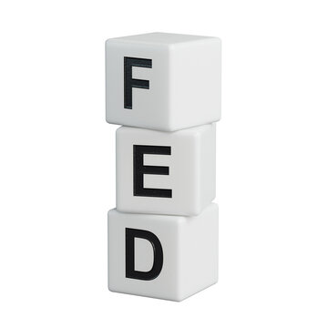 fed concept on wooden elements.close up of wooden elements,Business Concept.Supports PNG files with transparent backgrounds.
