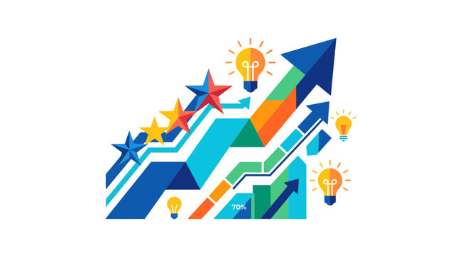Growth Innovation Business Concept with Colorful Arrows.