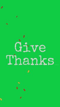 Give Thanks typewriter text animation on green screen