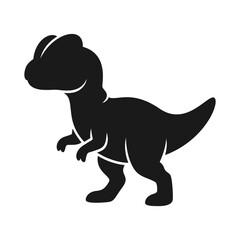 Minimalist black silhouette icon of a Tyrannosaurus Rex dinosaur © Sopian