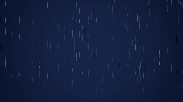 Vertical dashes streaming down navy background with teal and gold highlights, seamless loop