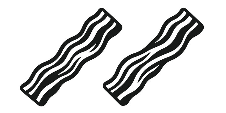 Two strips of crispy bacon vector illustration