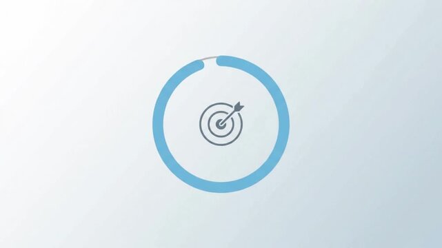 Circular progress ring animation loading with target icon in center
