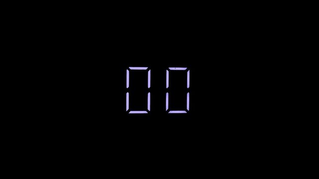 Vintage cinematic countdown clock number zero two displaying on dark screen with old projector grain scratches and light leaks simulating classic motion picture leader countdown textures for retro mul