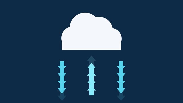 Cloud with upload and download streams, loop
