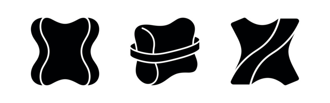 Contoured Ergonomic Back Support Cushion Silhouette Icons