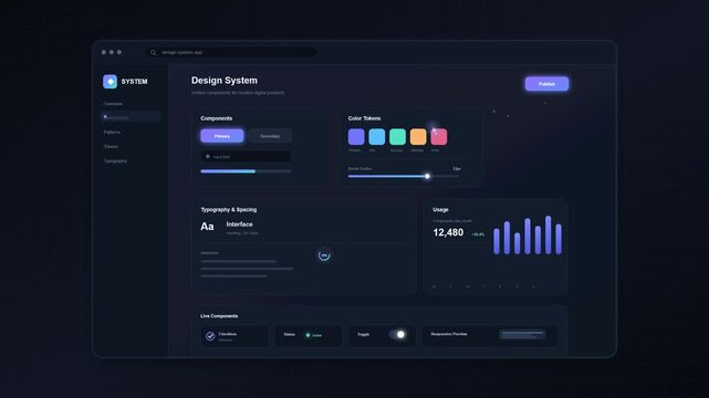 Modern digital dashboard interface displaying data analytics
