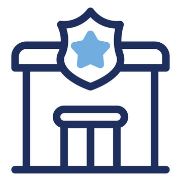 Police Station Building Department Headquarters Duo Tone Icon