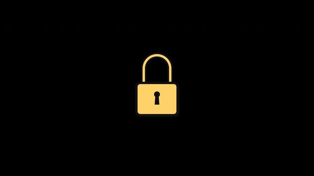 Golden padlock icons locking and unlocking set with transparent background