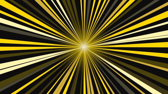 Yellow comic speed lines burst radiating in four quadrants isolated overlay