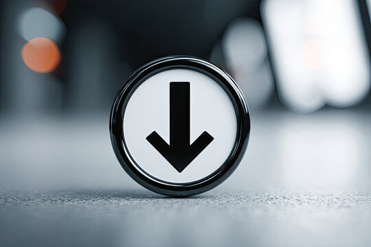 The graph down icon in black 