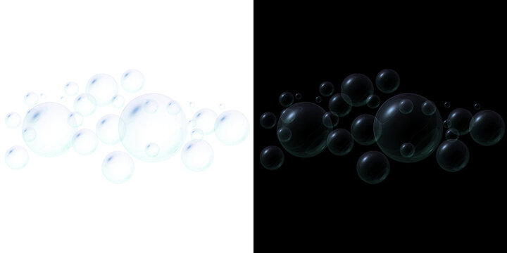 Transparent isolated bubbles graphic element for modern design