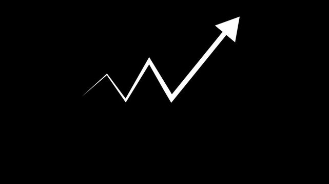 Glowing graph with arrow indicating decline, Arrow business graph icon animation background. Business growth arrow and graph chart animation. 