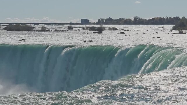 Turquoise Niagara River Water Rushing Toward the Edge of Horseshoe Falls