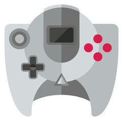 Game digital controller cartoon icon. White plastic gamepad © MicroOne