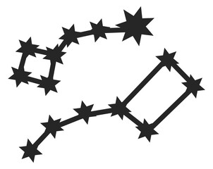 Fototapeta premium Constellation black icon. Big dipper stars symbol