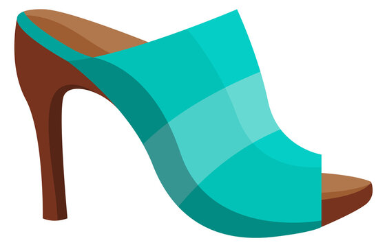 Mule shoe. Green trendy fashion summer footwear