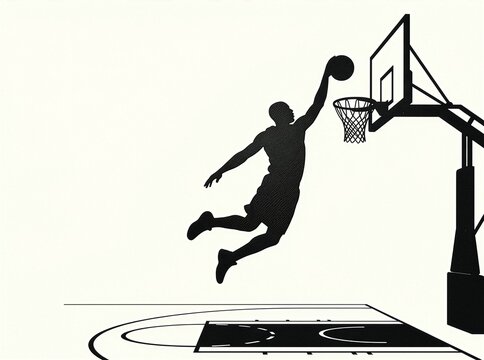 Slam Dunk Basketball Player Silhouette