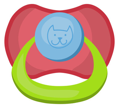 Baby dummy. Cartoon silicone pacifier toy icon
