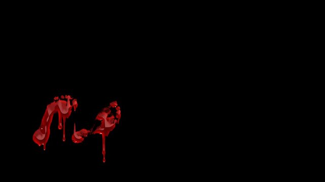 Animated Bloody footsteps Dripping with Blood Effect for Halloween. Halloween concept transparent Background. 