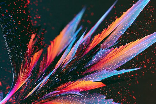 Futuristic tech glitch with vibrant neon abstract streaks